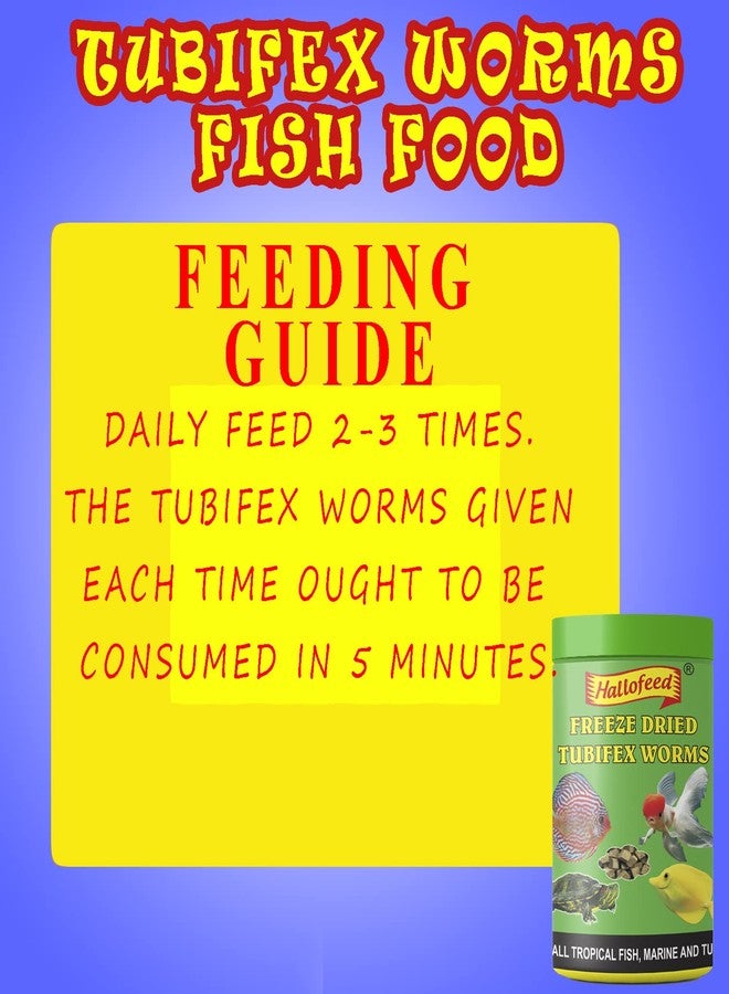 Hallofeed طعام أسماك هالوفيد المجفف بالتجميد على شكل ديدان توبيفكس، 100 غرام، مناسب لجميع أنواع أسماك الزينة الاستوائية والبحرية والسلاحف، لجميع مراحل حياتها. - Image 4
