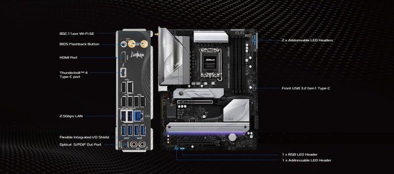 ASRock لوحة أم ASRock B860 لايف ميكسر WiFi 6E LGA1851 DDR5 ATX معالج إنتل كور ألترا سلسلة 2 12+1+1+1+1 مرحلة طاقة PCIe 5.0 x16 Thunderbolt 4 Wi-Fi 6E DDR5 8666+ (OC) 3x M.2 (الجيل 5/4) LAN بسرعة 2.5G BIOS Flashback - Image 5