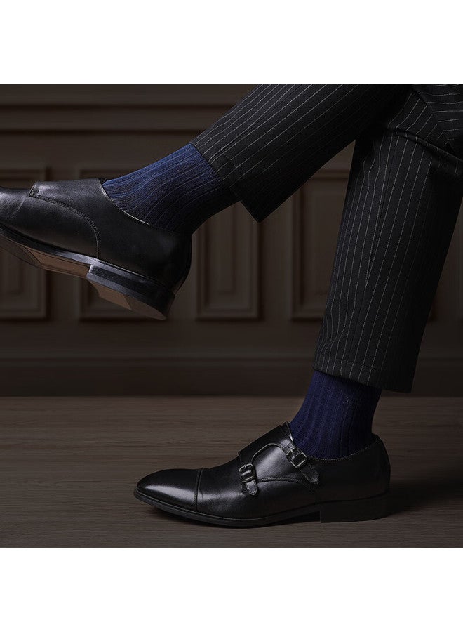 Aun Men's Antibacterial Deodorant Socks Business Executive Ceo Breathable Silver Ion Antibacterial Mid-calf Casual Socks