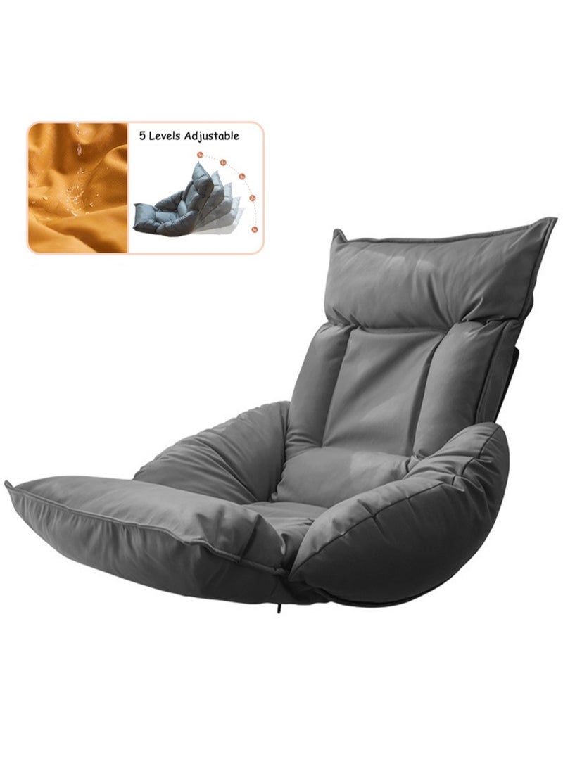 VUCATIN Folding Floor Chair Leisure Sofa Folding Single Back Sofa Cushion Multi-angle Adjustable Cushion Sleeper Bed Suitable Removable and Washable Sofa for Tatami 60x75x127 cm  - Image 1