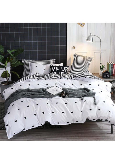 4 Pieces Bed Sheet Set Luxury Cotton Microfiber Soft Quilt Set with 1 Comforter/Quilt Cover, 1 Flat Sheet and 2 Pillowcases Single 2m(200*230cm) Bed