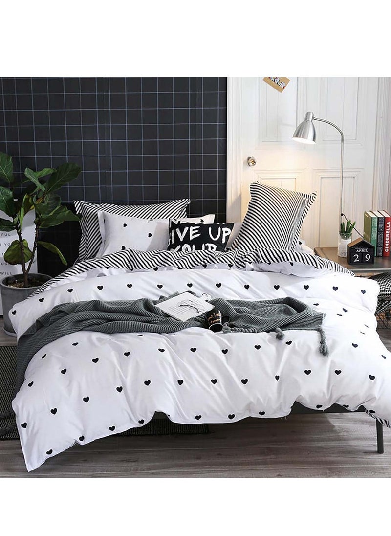 Sharpdo 4 Pieces Bed Sheet Set Luxury Cotton Microfiber Soft Quilt Set with 1 Comforter/Quilt Cover, 1 Flat Sheet and 2 Pillowcases Single 2m(200*230cm) Bed  - Image 1