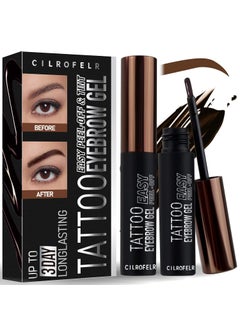 Cilrofelr Tattoo Peel Off Eyebrow Gel Tint Semi Permanent Tattoo Brow Peel Off Tint Gel Last Up to 3 Days Waterproof Transferproof For Fuller  Defined Looking Brows Brown 2 Pack