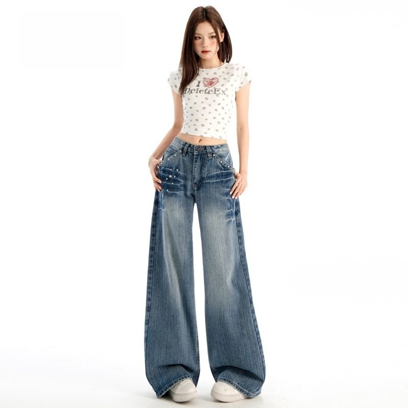 Vintage Classic European-American Design Daily Commute Jeans Blue Size_S - Image 1