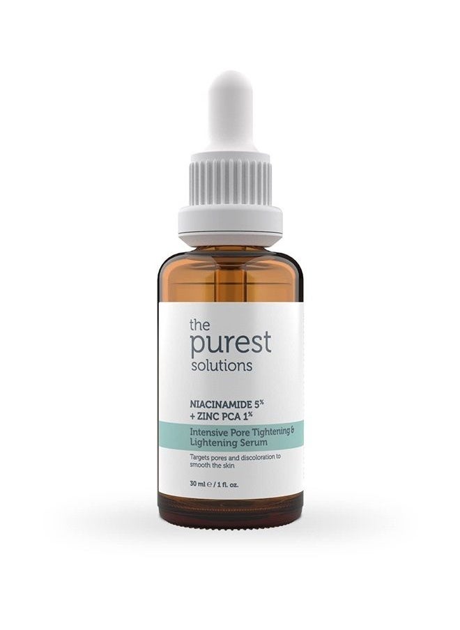 the purest solutions - Intensive Pore Tightening & Lightening Serum (Niacinamide 5% + Zinc Pca 1%) - Natural, Safe and Effective - Vegan | Cruelty Free | Eco Friendly (1 fl. oz) - Image 1