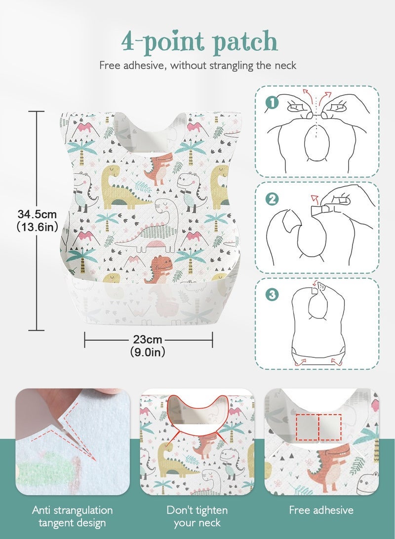 URbazaar 40-Pcs Disposable Baby Bibs for Feeding Drooling – Travel Bibs for Baby  Absorbent + Leakproof Disposable Bibs Baby - Image 2