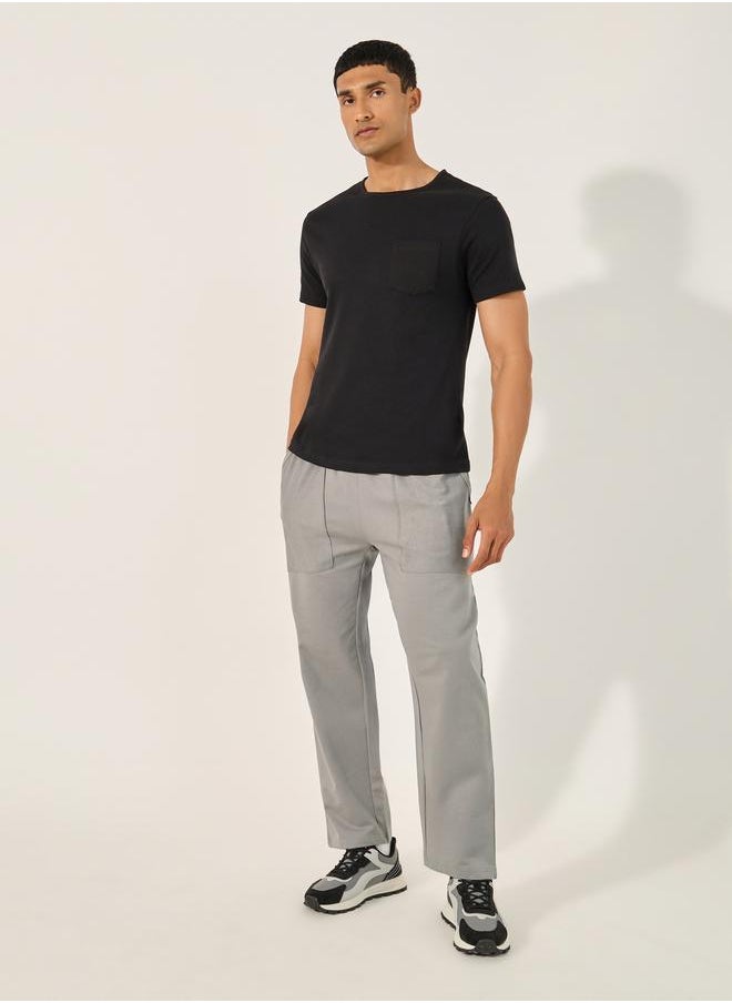 Styli Styli Relaxed Fit Reverse Pocket Open Hem Terry Joggers  - Image 2