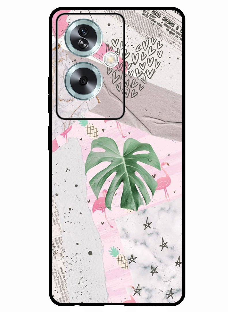 Theodor Protective Case Anti Scratch Shock Proof Bumper Cover For Oppo A79 5G Heart Leaves - Image 1