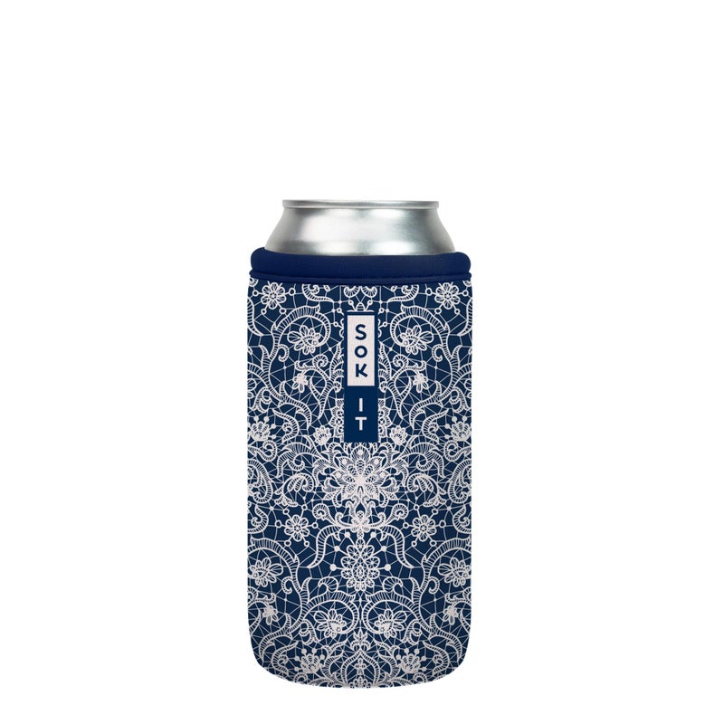 Sok It Can Sok Sleeve for Beer & Soda Insulated Neoprene Cover (Royal Lace  16oz Can Sleeve) - Image 1