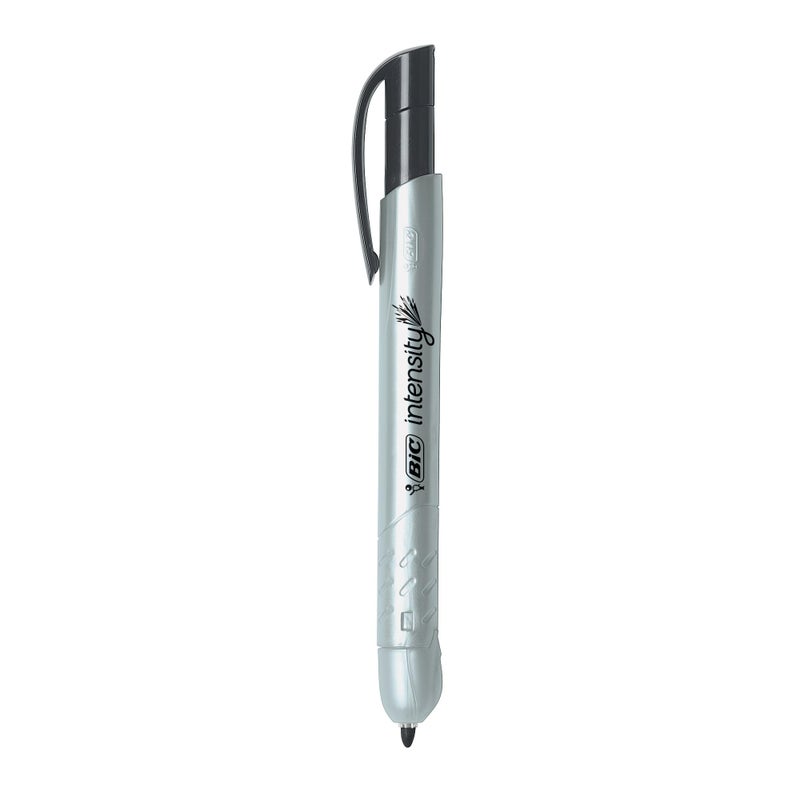 BIC Intensity Retractable Permanent Markers, Fine Bullet Tip, Black, 12-Count Pack, Permanent Markers for Teachers and Office Supplies - Image 3