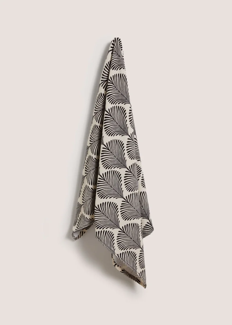 Matalan Black Monochrom Shell Beach Towel Stone