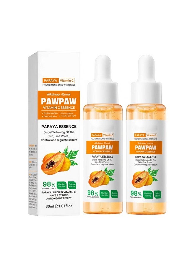 Grospe 2PC 98% Papaya Extract Vitamin C Nourish PawPaw Essence,Dispel Yellowing Of The Skin, Deep Hydration Fine Pores, Moisturizing Smoothing Facial and Body Skin 60ml / 2.02 fl.oz - Image 1