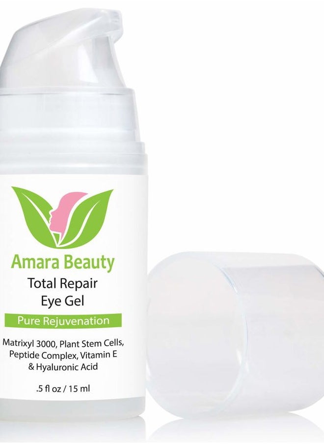 Amara Beauty - Eye Cream Gel for Dark Circles and Puffiness with Peptides & Hyaluronic Acid, 0.5 fl. oz. - Image 1