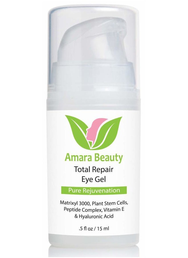 Amara Beauty - Eye Cream Gel for Dark Circles and Puffiness with Peptides & Hyaluronic Acid, 0.5 fl. oz. - Image 1