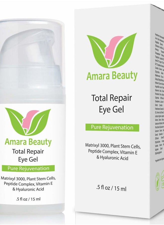 Amara Beauty - Eye Cream Gel for Dark Circles and Puffiness with Peptides & Hyaluronic Acid, 0.5 fl. oz. - Image 1