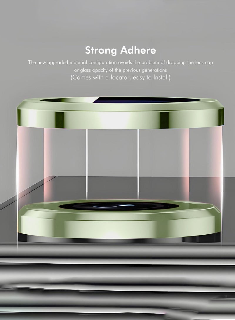 Wtech Apple iPhone 17 5G 2025 Premium Alloy Ring Camera Lens Tempered Glass Protector Shield (MLGICR) - Clear/Green - Image 5