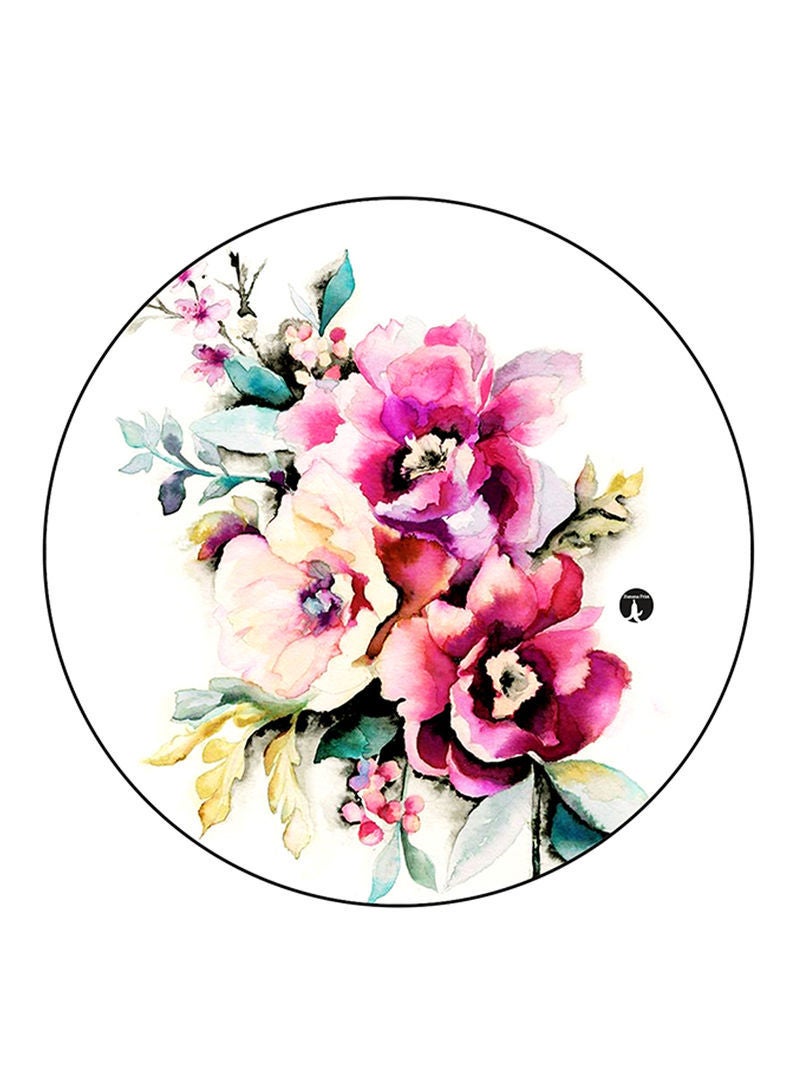 RKN Flowers Printed Fridge Magnet  Round  Multicolour - Image 2