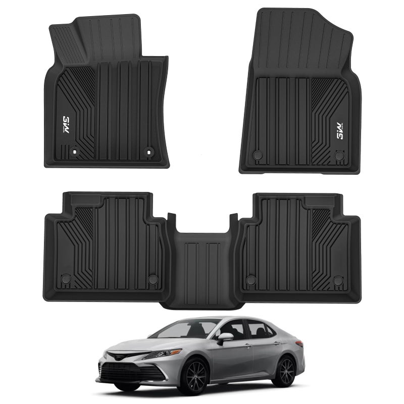 3W Floor Mats Fit Toyota Camry 20182024 FWD Only Not for Hybrid or AWD TPE All Weather Custom Fit Floor Liner 1st and 2nd Row BlackLLESETRDXLEXSE - Image 3