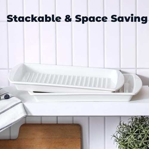 Dizada Microwave Bacon Tray 13"x10" Set of 2 - Porcelain Bacon Cooker for Microwave, Ceramic Bacon Rack for Sausages, Hot Dogs, Dishwasher Freezer Safe - Image 5