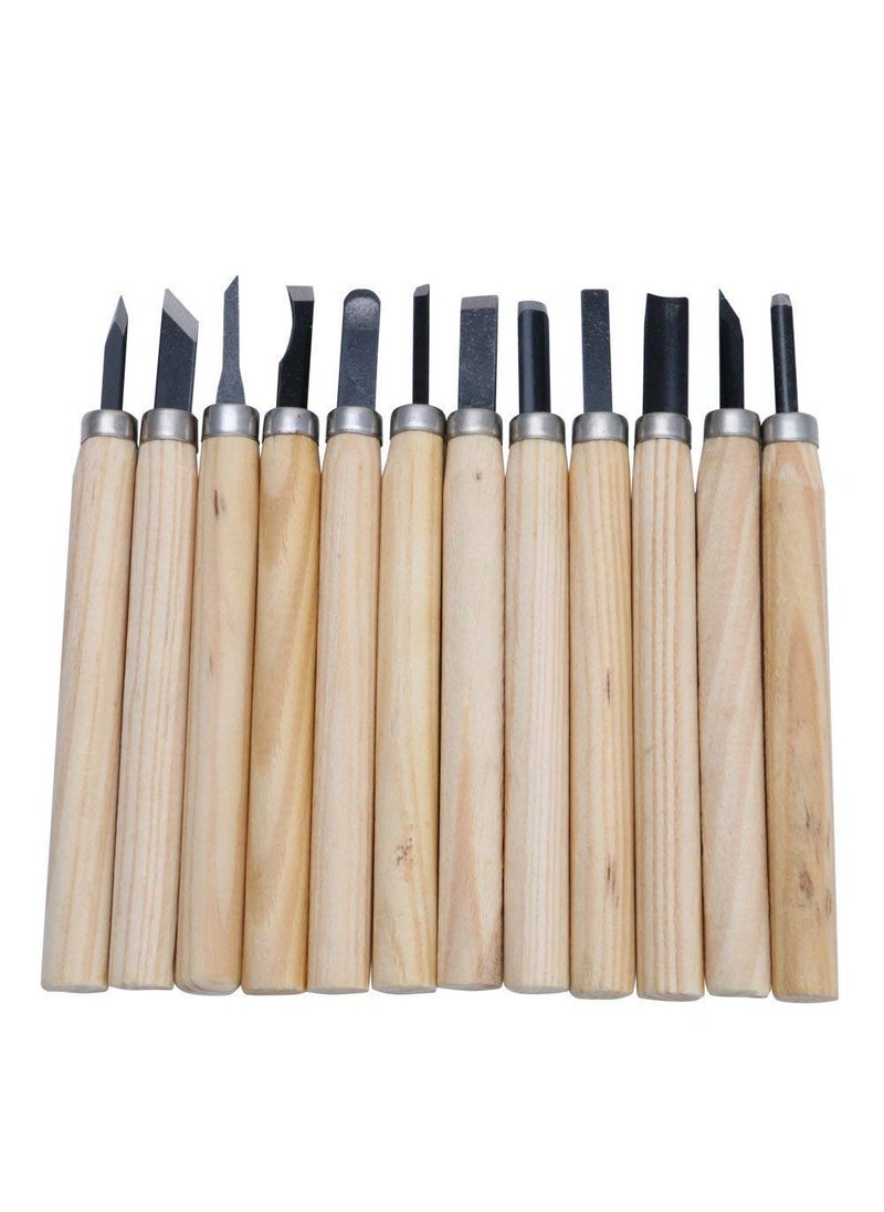 SIRIDHI SIRIDHI Wood Carving Tool Set of 12pcs Chisels Knives Accessories  - Image 1