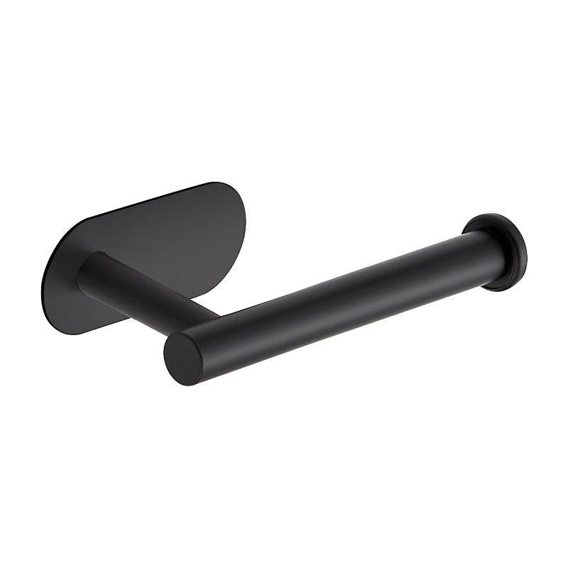 JOY DECOR 1 Pack Adhesive Toilet Roll Holder Stand - Matte Black SUS304 Stainless Steel  Rustproof Toilet Paper Holder No Drilling Tissue Holder for Kitchen Bathroom Wall Mount Bathroom Tissue Holder - Image 1