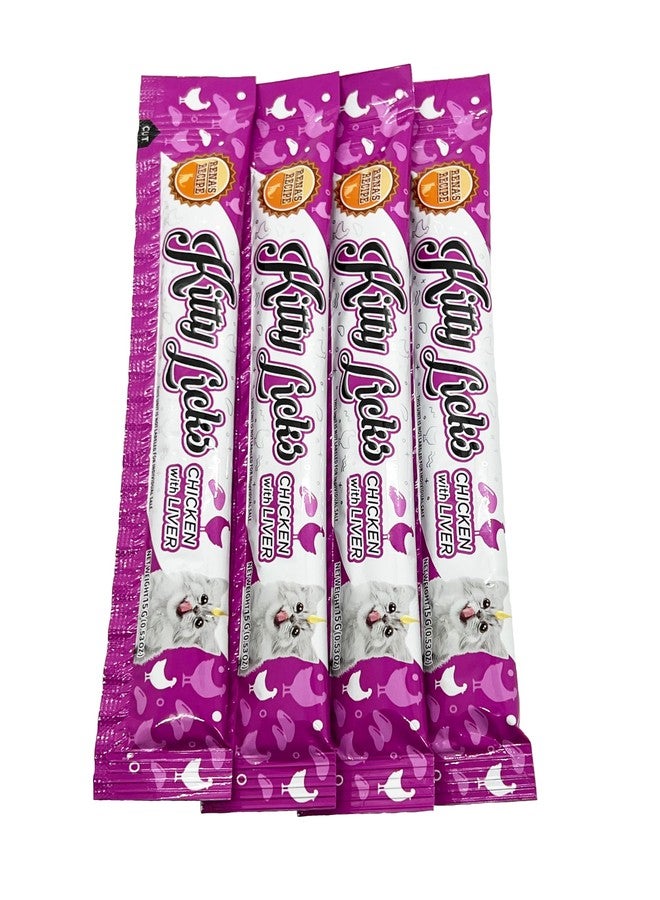 Rena's Recipe Kitty Licks Chicken Barrel (60 Tubes) 3 flavorsX 20 Tubes Cream Lickable Cat Treats 3 Different Flavors: Chicken, Chicken with Tuna, and Chicken with Liver - Image 5