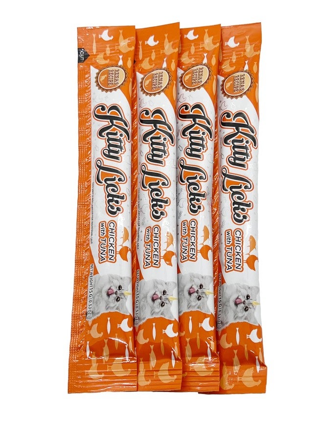 Rena's Recipe Kitty Licks Chicken Barrel (60 Tubes) 3 flavorsX 20 Tubes Cream Lickable Cat Treats 3 Different Flavors: Chicken, Chicken with Tuna, and Chicken with Liver - Image 4