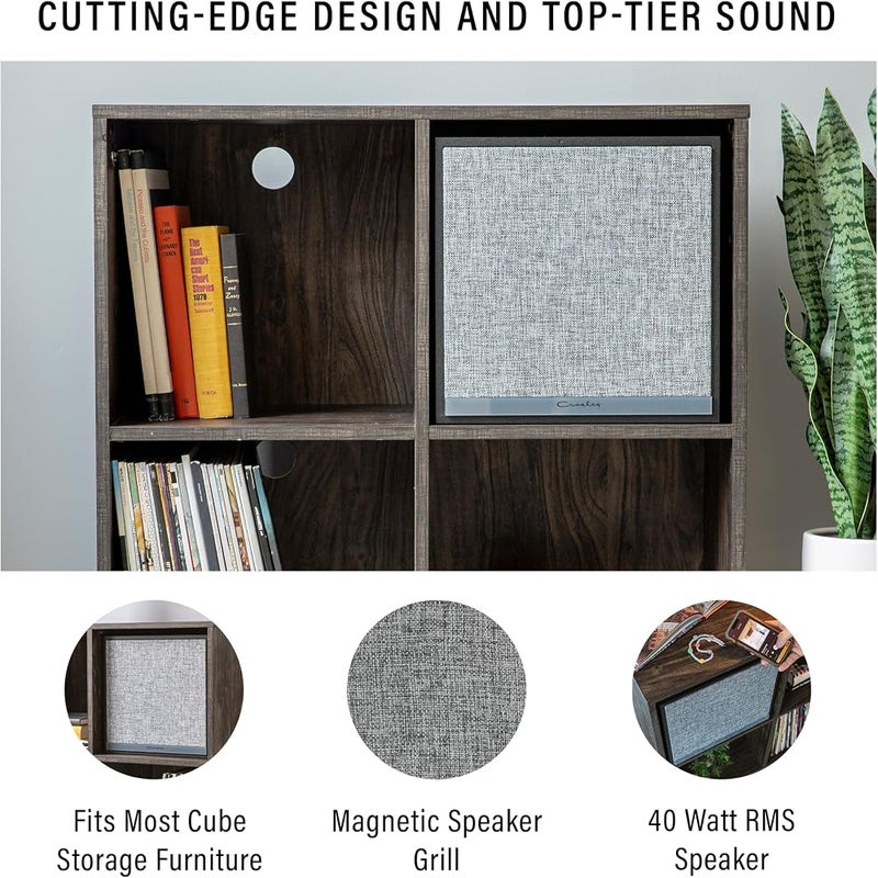 CROSLEY CADENCE CUBE BLUETOOTH SPEAKER - BLACK Bluetooth In, Powered Active Speaker with 5.25" Woofer, and 1" Soft Dome Tweeter 80W Peak, Magnetic Speaker Grill - Image 2
