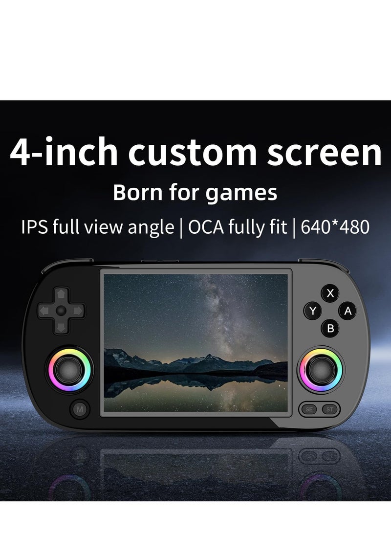 ANBERNIC  - ANBERNIC RG40XX H Retro Handheld Game Consoles 5000+ Games 64TF Card Portable Gaming Console Linux 64-bit System 4.0'' IPS Screen WiFi Bluetooth HD and TV Output Black - Image 1