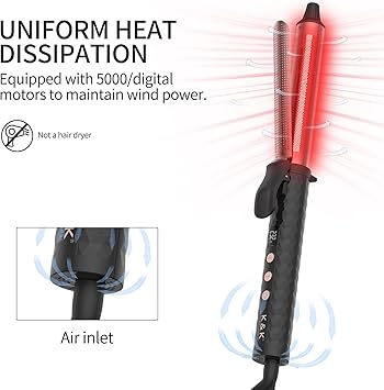 K&K KK Professional Infrared Dual Voltage Curling Iron 28mm Rose Gold Aluminium Barrel with Display for Temperature Control up to 232C - Image 3