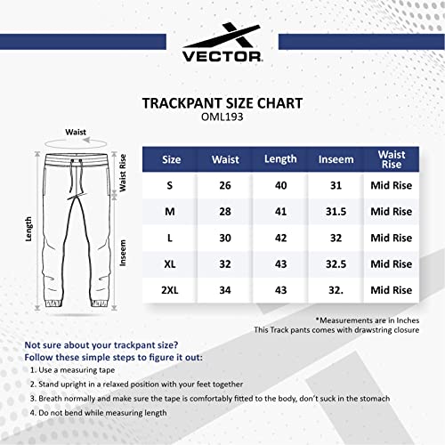 Vector X OML-193 Trackpant for Men with Two Side Zipper Pockets, Elastic and Adjustable Drawstrings - Image 3