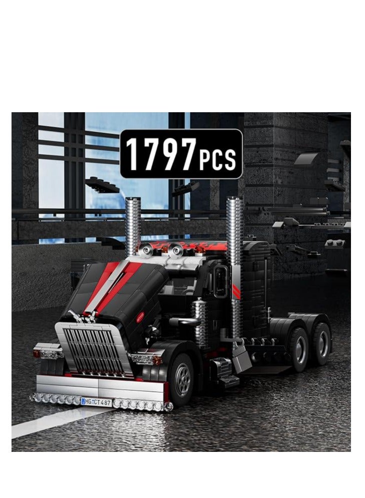 mould king 10037  Educational Heavy Duty Tow Truck Building Blocks Set,Road Trailer Model, Car Model Toys for Kids/Adult/Vehicle Enthusiasts(1797 Pieces)  - Image 2