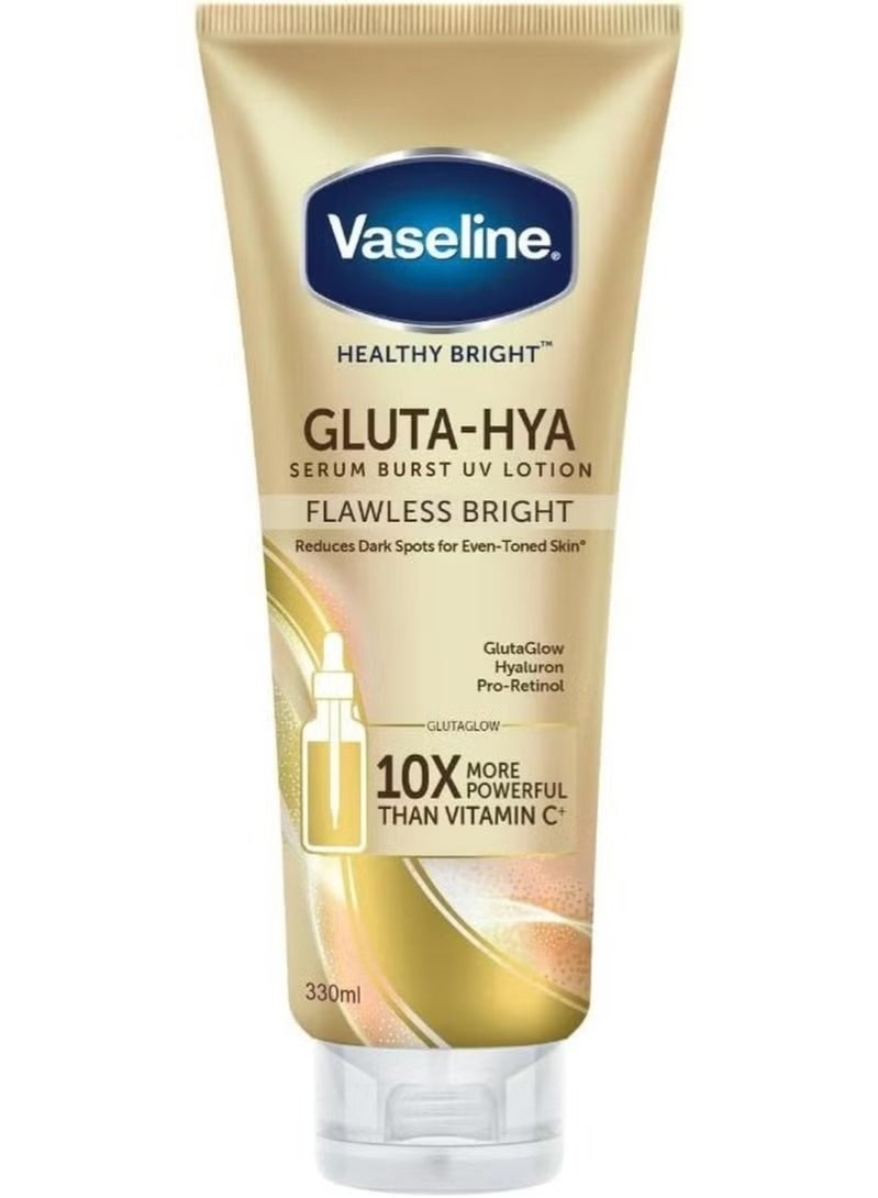 Vaseline Healthy Bright Gluta-Hya Serum Burst Lotion Dewy Radiance 330ml | Glutathione + Hyaluronic Acid Body Lotion | Deep Hydration & Brightening | Lightweight Non-Greasy Formula - Image 2