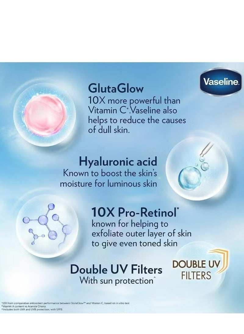 Vaseline Healthy Bright Gluta-Hya Serum Burst Lotion Dewy Radiance 330ml | Glutathione + Hyaluronic Acid Body Lotion | Deep Hydration & Brightening | Lightweight Non-Greasy Formula - Image 3