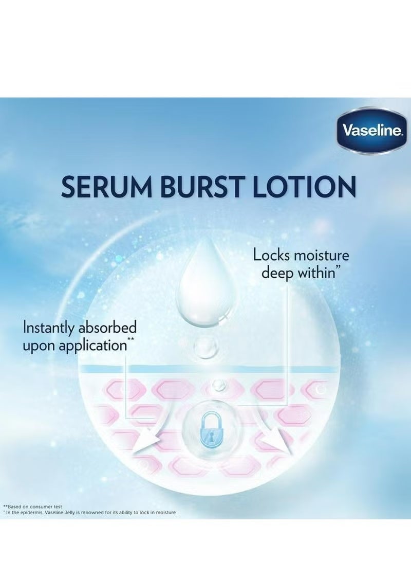 Vaseline Healthy Bright Gluta-Hya Serum Burst Lotion Dewy Radiance 330ml | Glutathione + Hyaluronic Acid Body Lotion | Deep Hydration & Brightening | Lightweight Non-Greasy Formula - Image 5