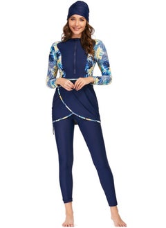 NIBEMINENT 3-Piece Women Conservative Swimsuit Set Muslim Sun Protection Swimwear Swimming Trousers Ladies Beachwear Skirt Bikini Arab Dress  - Image 1