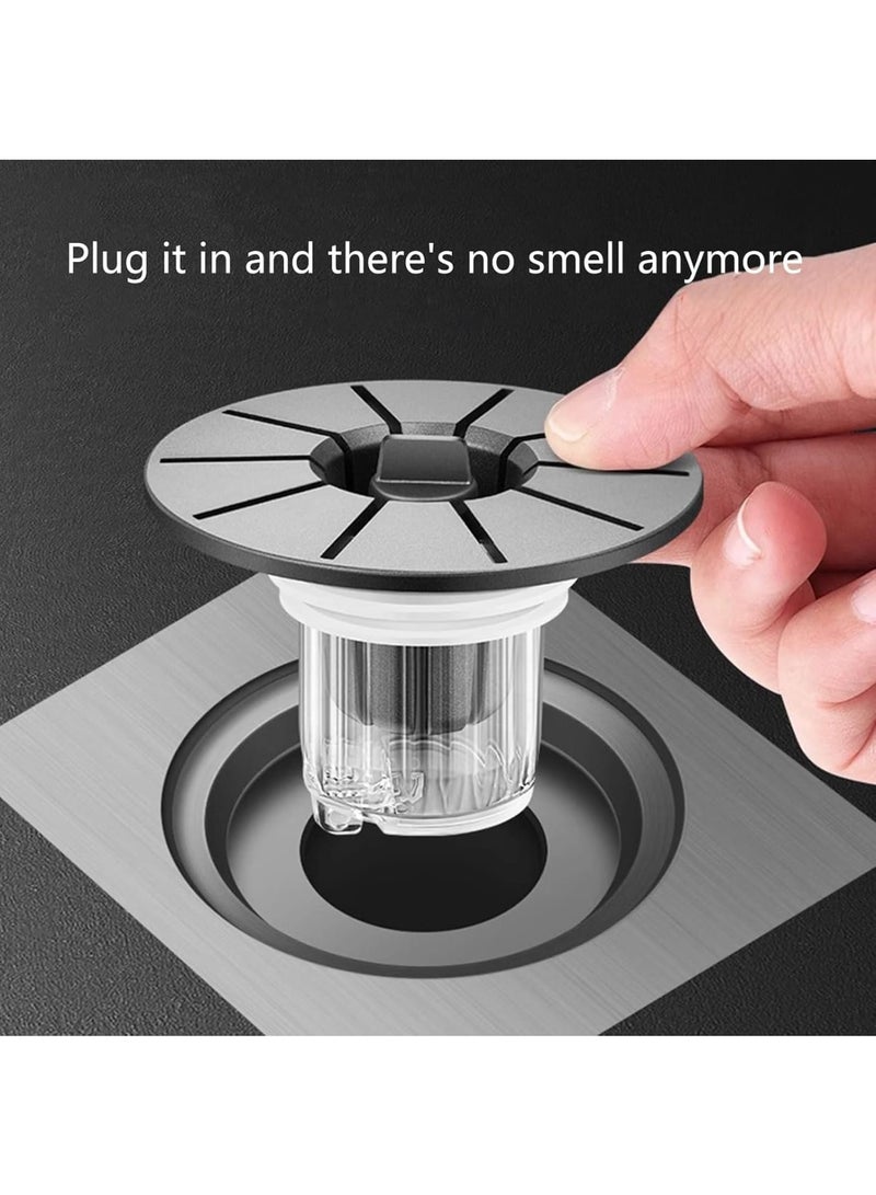 Zikra 2 Pack Drain Filter, Removable Filter Basket, Odor FreesUniversal Bathroom Sink Stopper, Suitable for Home, Hotels, Public Restrooms (Gray, Bright Silver) - Image 5