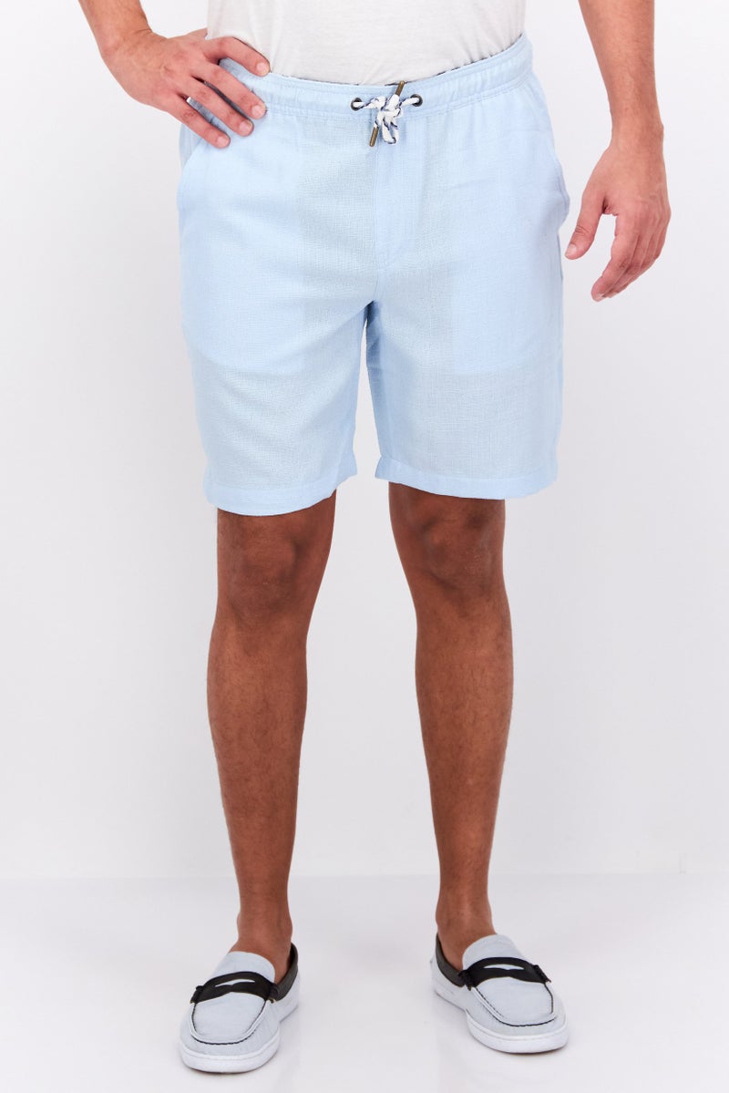Cabana Men Textured Basic Shorts, Light Blue - Image 1