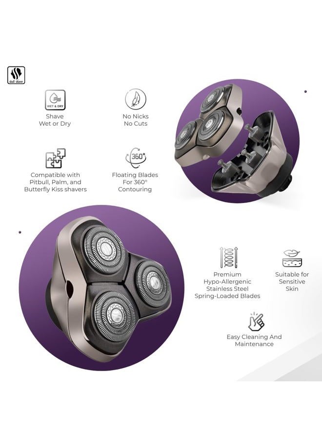 Skull Shaver Forte PRO 3 Head Replacement Blade | Electric shaver replacement heads - Image 2