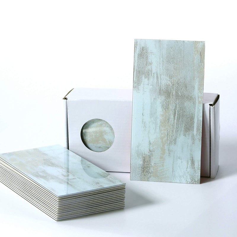 BeNice Peel and Stick Backsplash Large Bathroom Subway Tiles,Kitchen Shower Wall Stickers Waterproof(23Tiles) Califonia Blue - Image 1