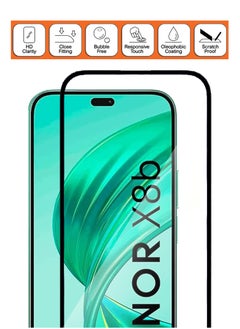 NAFCO For Honor X8b - Full Glue Tempered Glass Screen Protector - Advanced Border-Less Full Edge to Edge ,Shatterproof , High Responsiveness , Higher Transparency , Quick to Install ,Anti-scratch and Bubble-free Screen Protector - Black  - Image 3