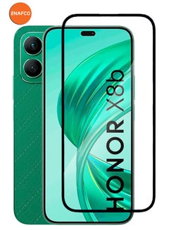 NAFCO For Honor X8b - Full Glue Tempered Glass Screen Protector - Advanced Border-Less Full Edge to Edge ,Shatterproof , High Responsiveness , Higher Transparency , Quick to Install ,Anti-scratch and Bubble-free Screen Protector - Black  - Image 1