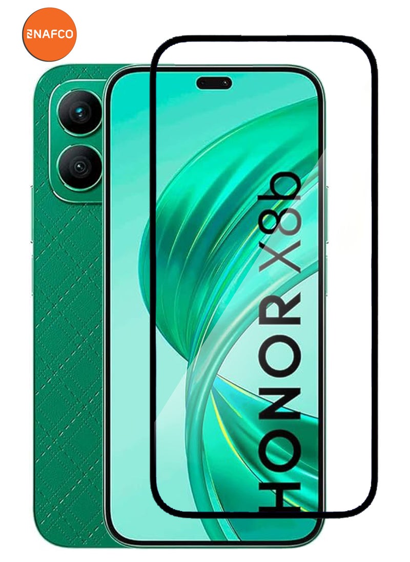 NAFCO - For Honor X8b - Full Glue Tempered Glass Screen Protector - Advanced Border-Less Full Edge to Edge ,Shatterproof , High Responsiveness , Higher Transparency , Quick to Install ,Anti-scratch and Bubble-free Screen Protector - Black - Image 1