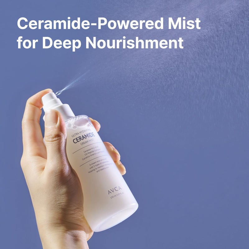 AVCA Ultra Hydrating Ceramide Cream Mist â€“ Milky Face Mist with 5 Ceramides for Deep Moisture, Soothing & Dewy Glow, Lightweight Moisture-Boosting Facial Spray for All Skin Types (5.07 fl oz) - Image 2