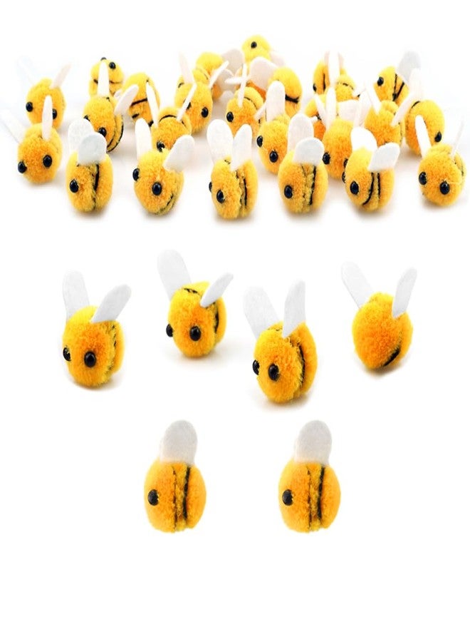 SaktopDeco 28 PCS Felt Bees Wool Felt for Crafts Mini Bee Plush Decor for Bee Gender Reveal Decorations Clothing Hat Gift DIY Crafts - Image 1