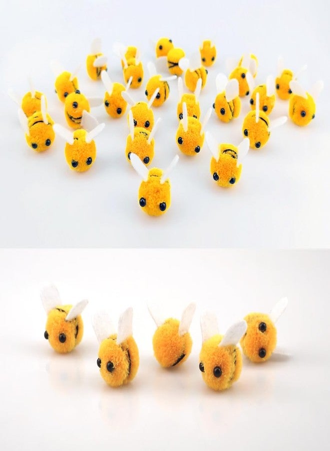 SaktopDeco 28 PCS Felt Bees Wool Felt for Crafts Mini Bee Plush Decor for Bee Gender Reveal Decorations Clothing Hat Gift DIY Crafts - Image 4