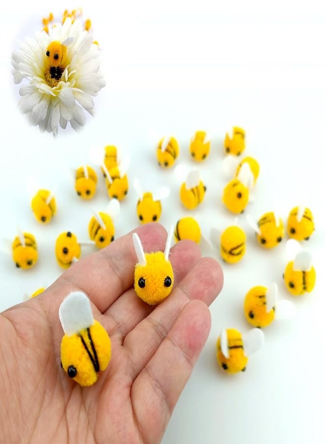 SaktopDeco 28 PCS Felt Bees Wool Felt for Crafts Mini Bee Plush Decor for Bee Gender Reveal Decorations Clothing Hat Gift DIY Crafts - Image 3