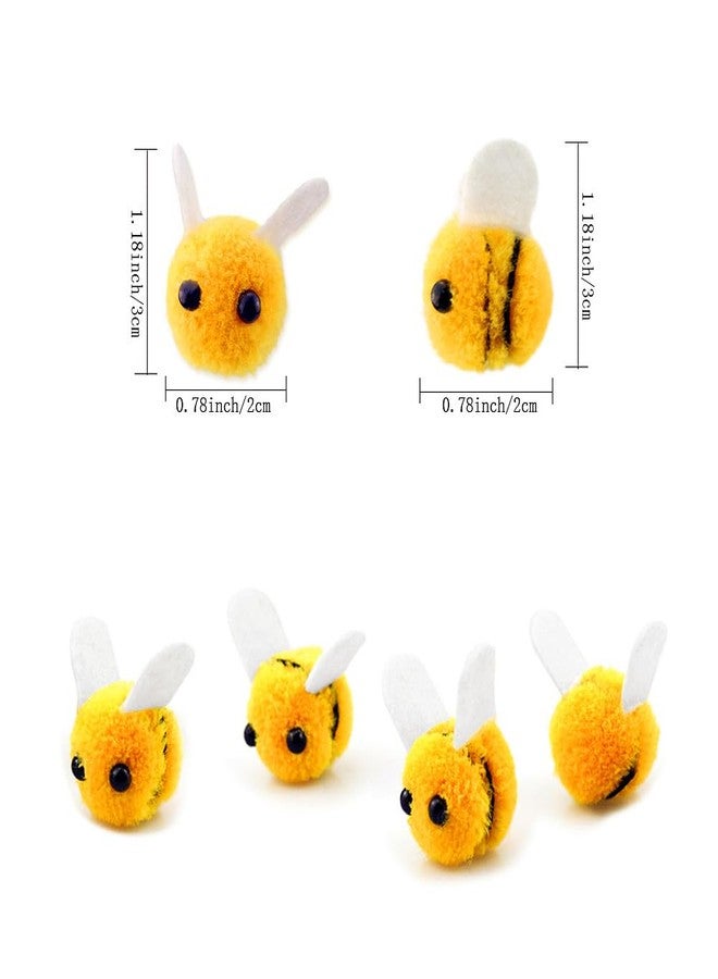 SaktopDeco 28 PCS Felt Bees Wool Felt for Crafts Mini Bee Plush Decor for Bee Gender Reveal Decorations Clothing Hat Gift DIY Crafts - Image 2