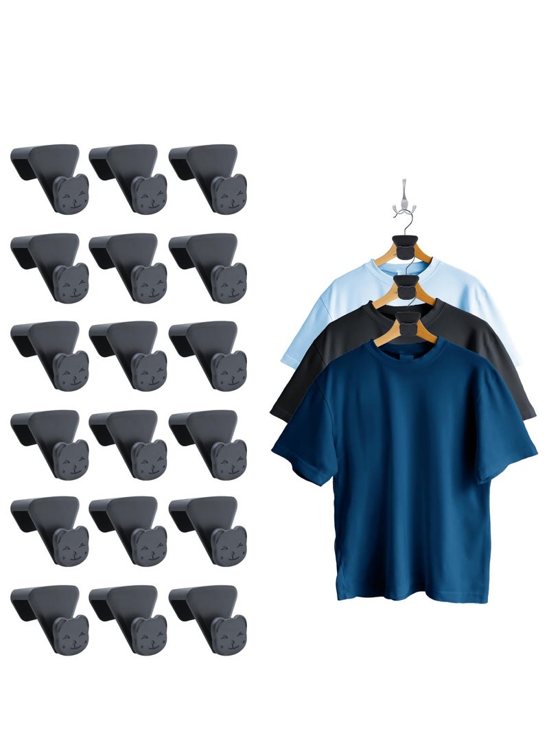 SYOSI Closet Space Saving Hanger Hooks, 18 Pack Heavy Duty, Triple Cascading Clothes Hangers Connector Hooks, Plastic Extender Organizer Hangers, Space Saving for Clothes Space Saver for Accessories - Image 1