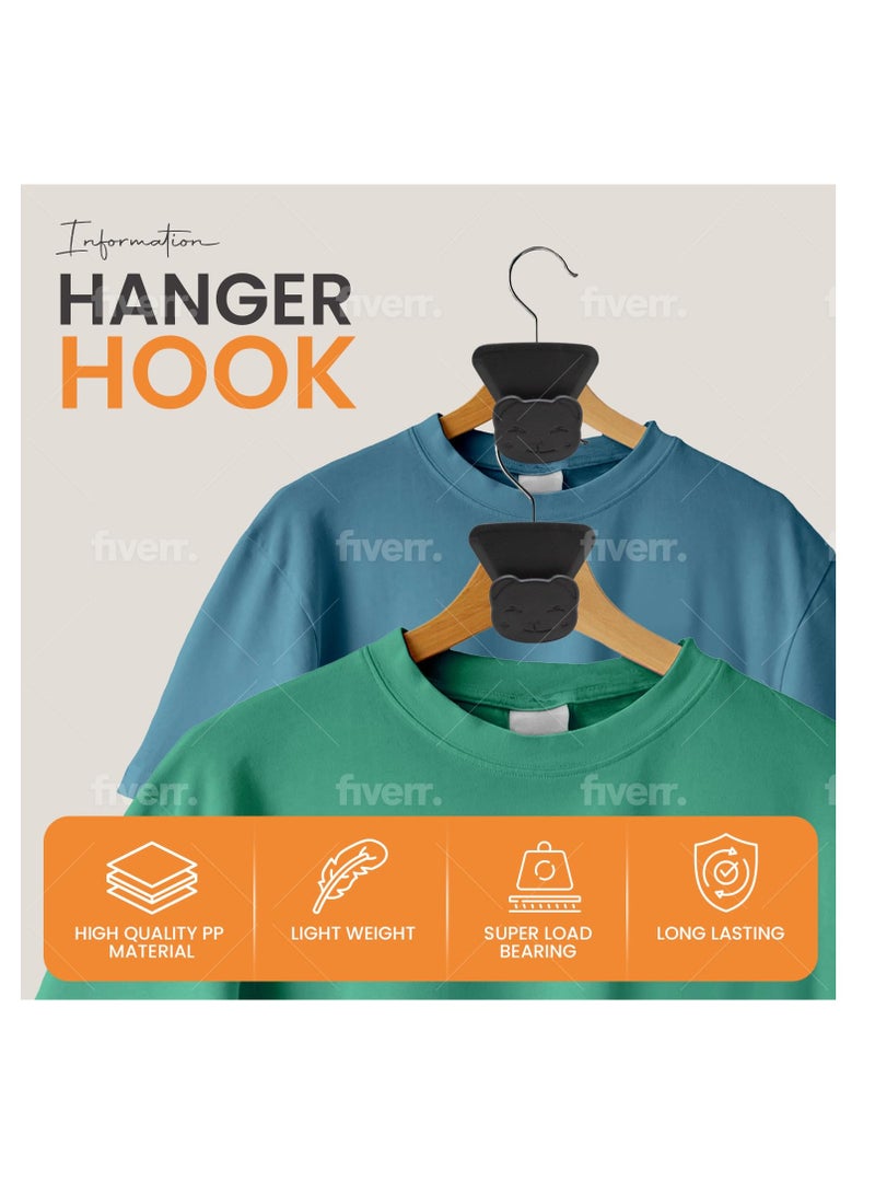 SYOSI Closet Space Saving Hanger Hooks, 18 Pack Heavy Duty, Triple Cascading Clothes Hangers Connector Hooks, Plastic Extender Organizer Hangers, Space Saving for Clothes Space Saver for Accessories - Image 3